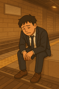 仕事に絶望するサラリーマン