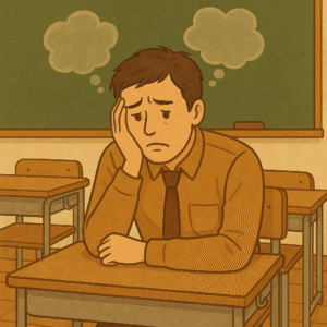 疲れ切った先生