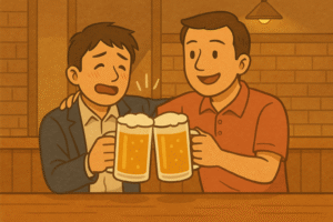 しっかり慰め合う二人