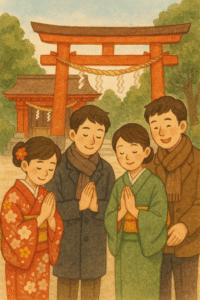 初詣に行く日本人