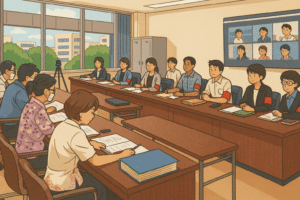 権利交渉をする教職員組合