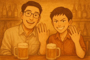 しかも二人そろって薬指に指輪