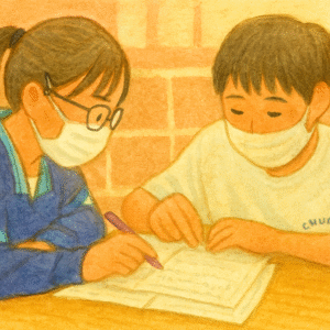 生徒たちは教科書や資料をもとに意見を出し合いながら話し合う