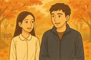 有名な紅葉スポットを巡るドライブを楽しみ、夕食も一緒にとりました