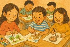 子どもたちが「また描きたい！」と言ってくれた