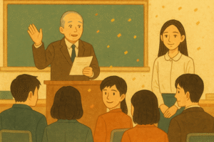 校長先生の口から発表されたのは、
「石田先生がクリスマスにご入籍されます。」という言葉でした。