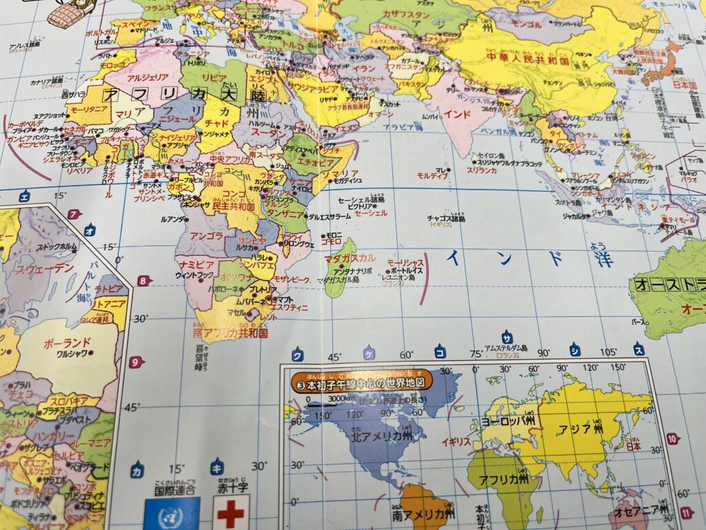 世界地図の中のアンタナナリボ