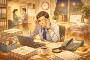 管理職が電話対応やトラブル対応、行政対応や書類作成などに追われていると学校全体の業務改善を考える時間がなくなる