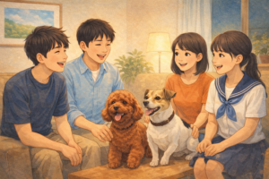 犬は、家族の間をつなぐ小さな橋のような存在