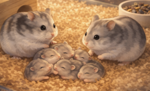 ハムスターの繁殖は比較的簡単で、気づくと一度にたくさんの赤ちゃんが生まれます