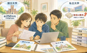 偏差値やカリキュラムと同時に、実際に4年間でいくら必要なのかも確認する必要があります