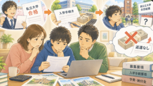 進学するかどうかまだ分からない大学に、先にお金を払う必要がある