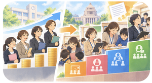 職務や責任に応じて少し差をつける方向へ動き始めている